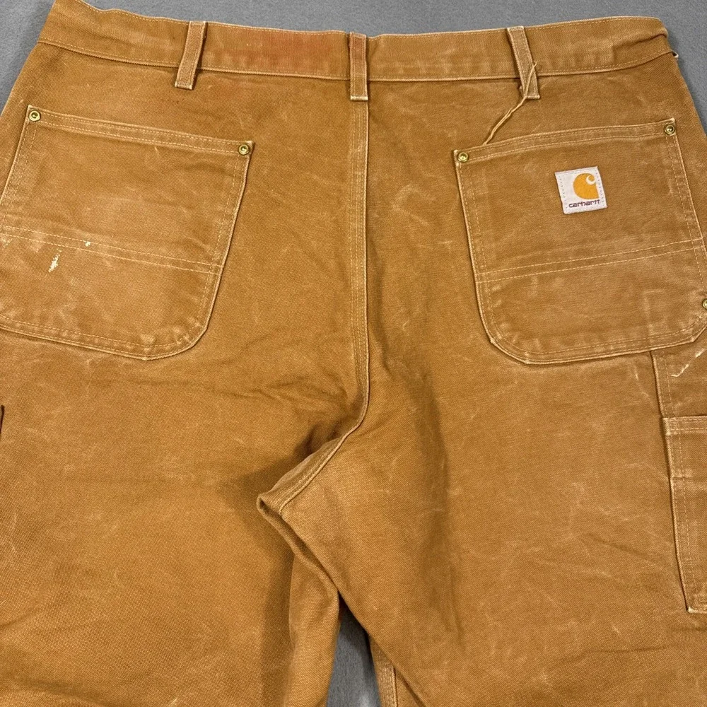 Carhartt Double Knee Pants Mens 33x30 Brown Dungaree Fit Work Carpenter B136 BRN